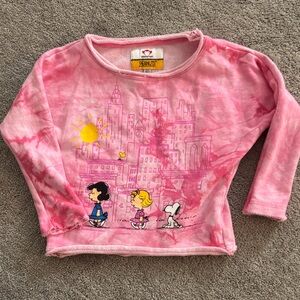 Peanuts Tie-Dye Pink Long Sleeve Tee for Kids 3T